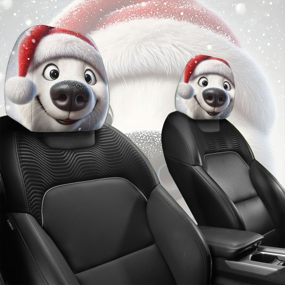 Car Accessories Xmas - Chapeaux de noël 2 pièces, couvre-appui-tête