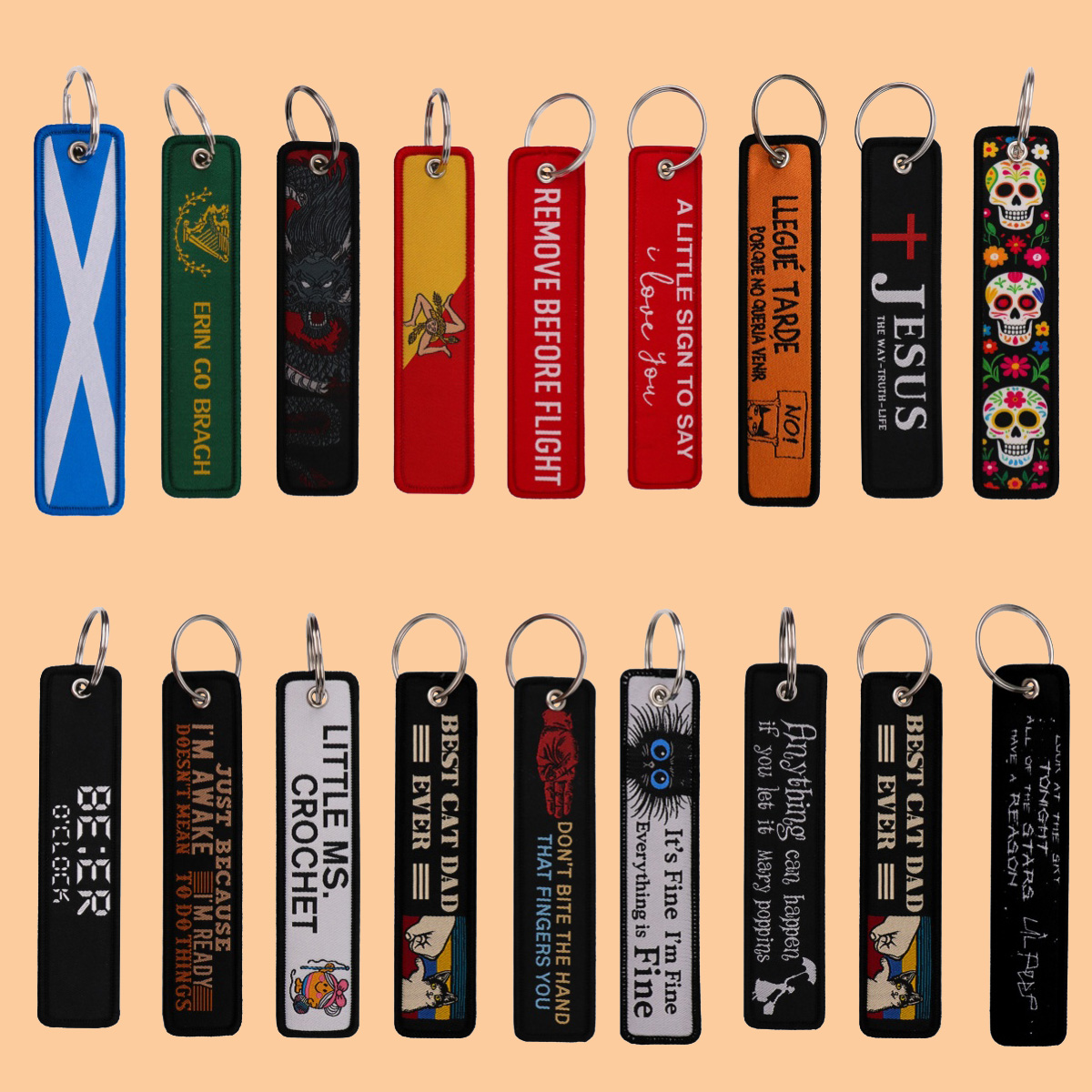 Car Accessories Quotation - Porte-clés brodé d'aviation, 1 pièce, pour
