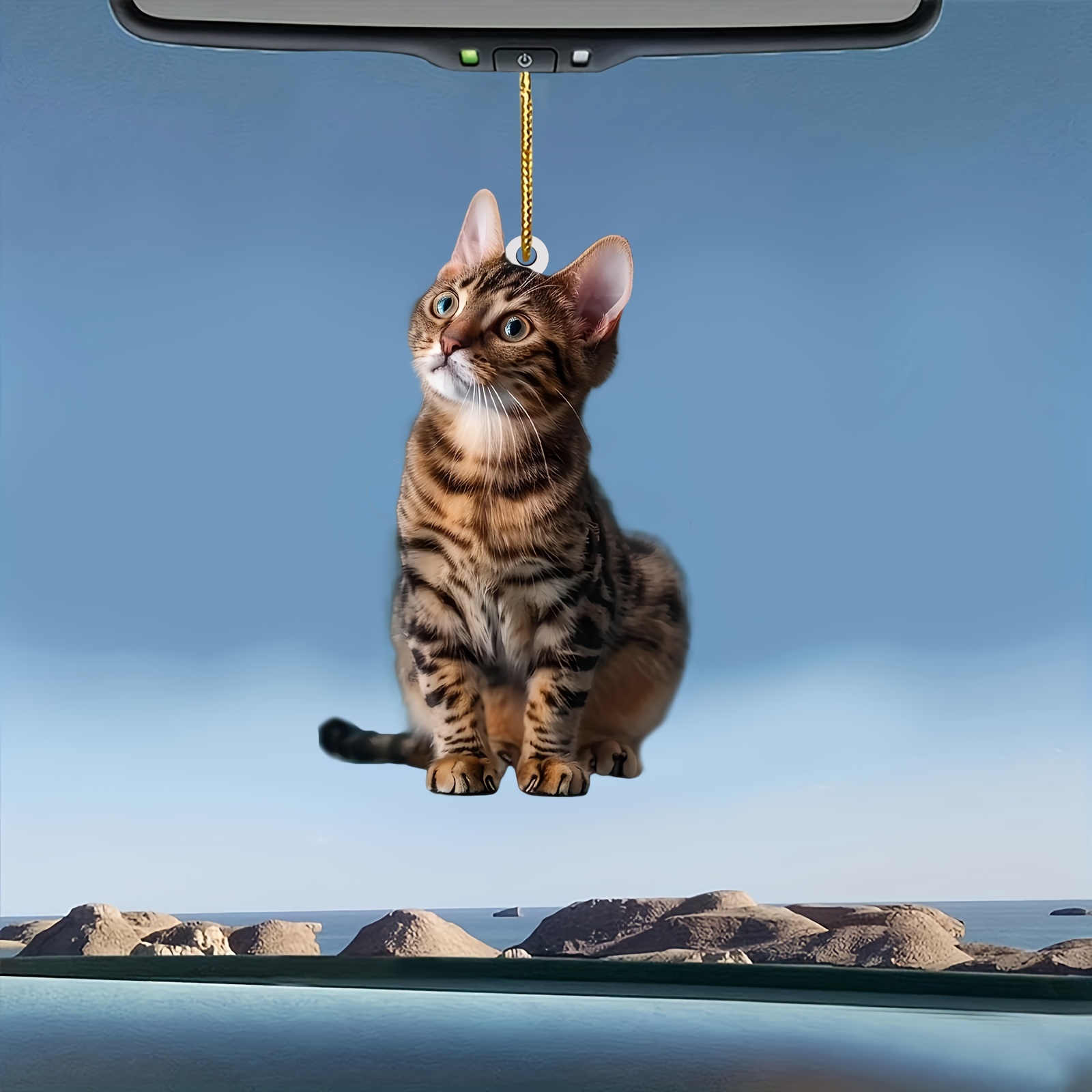 Pendentif chat plat 2D en acry - Car Accessories Xmas avis et prix