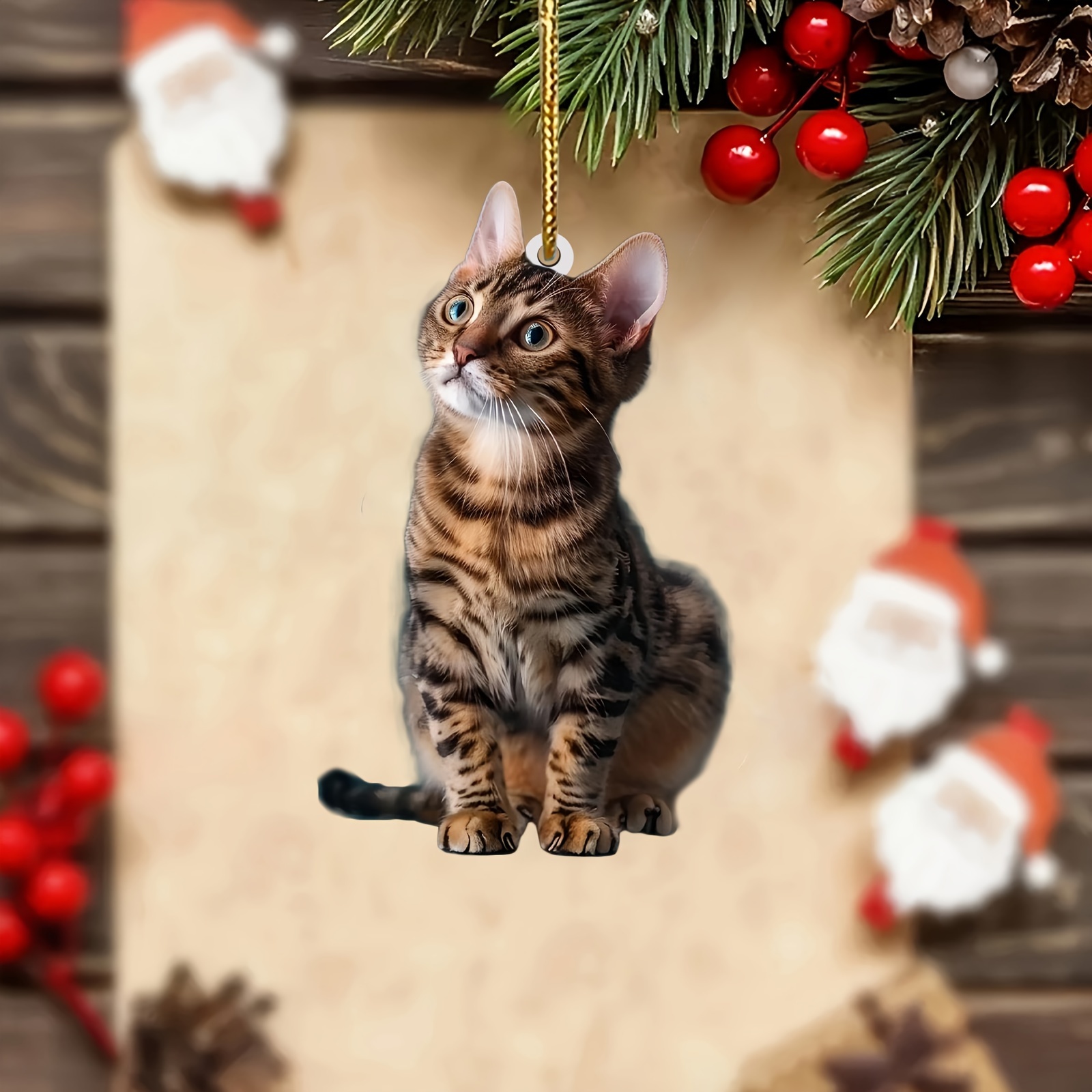 Pendentif chat plat 2D en acry - Car Accessories Xmas avis et prix
